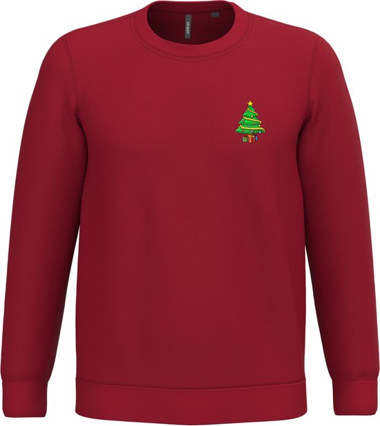 Kersttrui Klein Kerstboom | Foute Kersttrui heren dames | Christmas Sweater | Rood | maat M