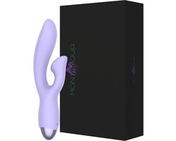 MontAmour Bunny – Rabbit Vibrator voor Beginners & Gevorderden – Tarzan Vibrator – G-Spot & Clitoris Stimulator – Dubbele Stimulatie – 10 Vibratiestanden – Sex Toys voor Vrouwen & Koppels – Oplaadbaar – Hygiene - Veilig- Waterdicht - Lila - Paars