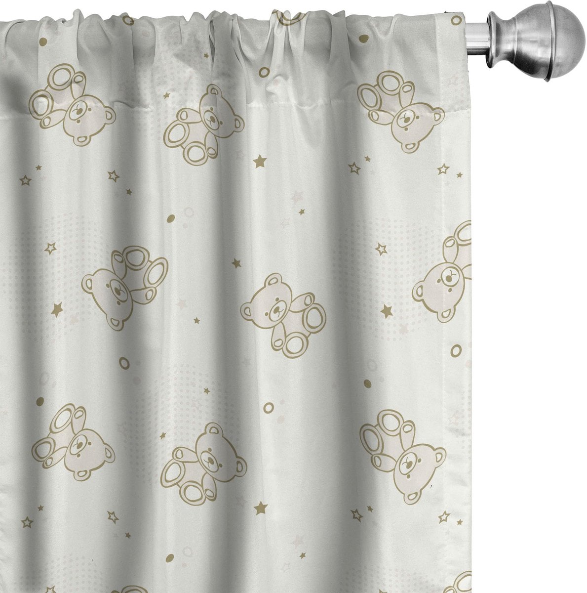 ABAKUHAUS beige gordijnen – 2x75x245 cm – microvezel – halfdonkerend – sterrenpatroon Eischale Tan