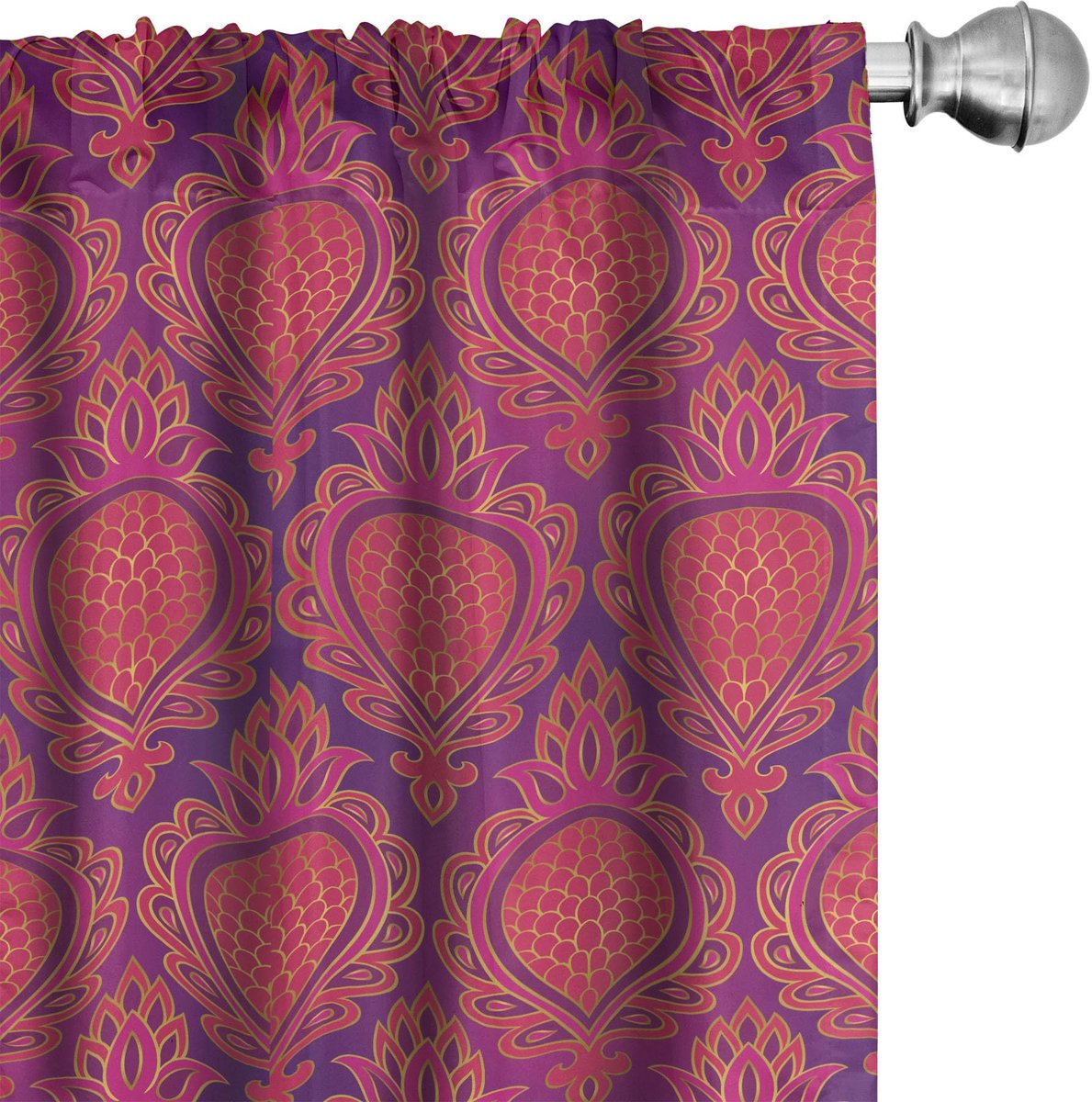 ABAKUHAUS Fuchsiakleurige gordijnen – 2x75x225 cm – microvezel – verduisterend – lila