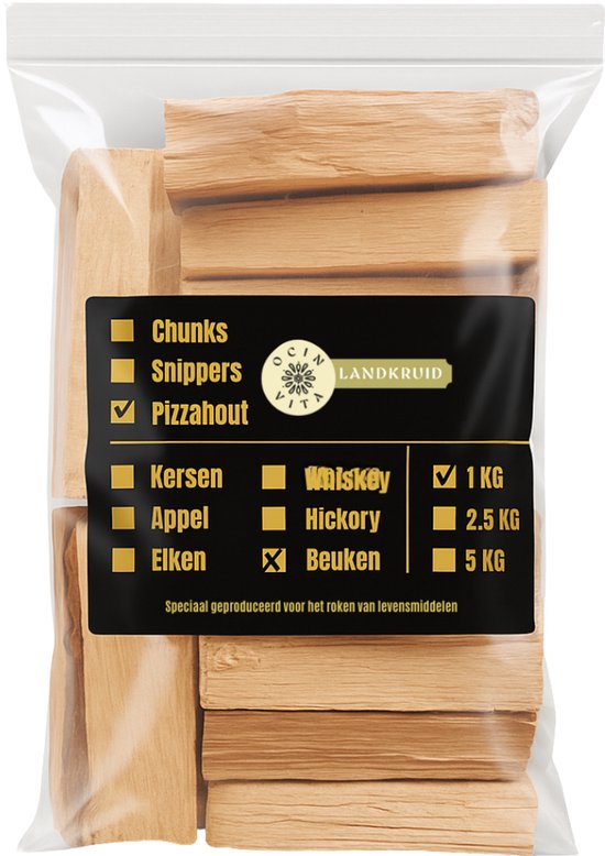 BBQ Rookhout Pizzahout Beuken 1 kg - Schoon & Droog Hout voor Ooni & Pizzaovens - Ocin Vita