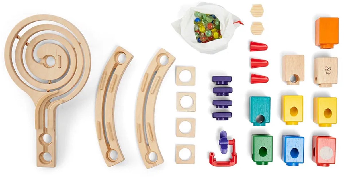 Hape Quadrilla Knikkerbaan Race to the Finish - 58-delige houten bouwset voor kinderen vanaf 4 jaar — afbeelding 2