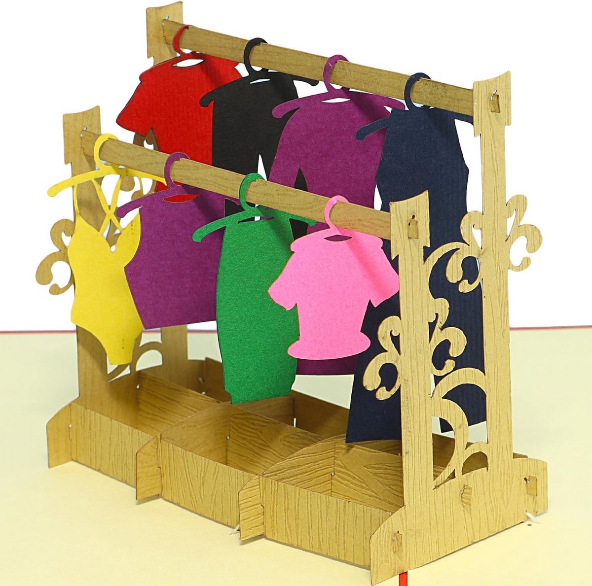 3D Pop-Up Verjaardagskaart met Garderobe Ontwerp - Unieke Wenskaart voor Cadeau