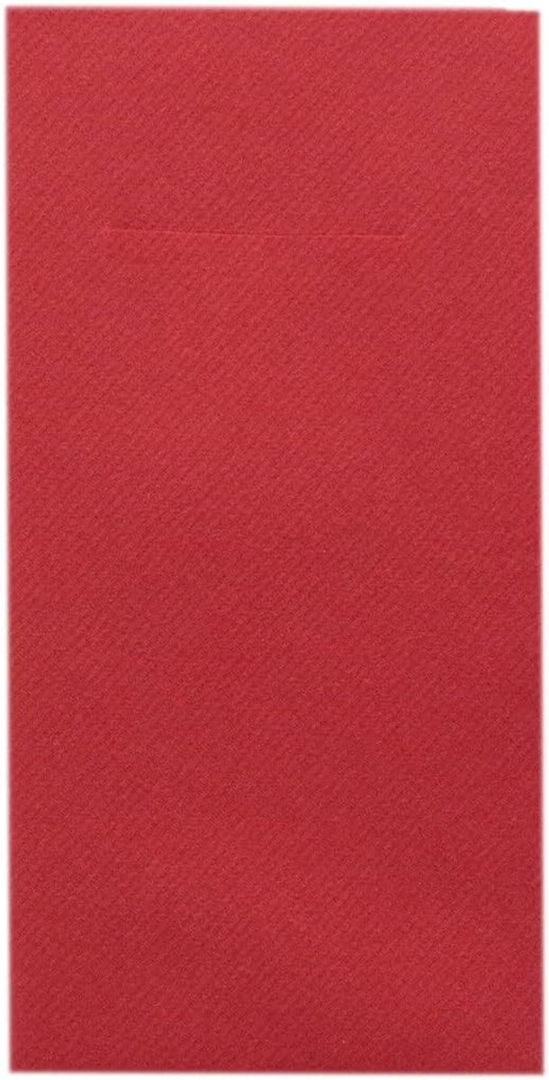Luxe Airlaid Bestekservetten Rood 40x40 cm - 12 Stuks - Met Bestekvak