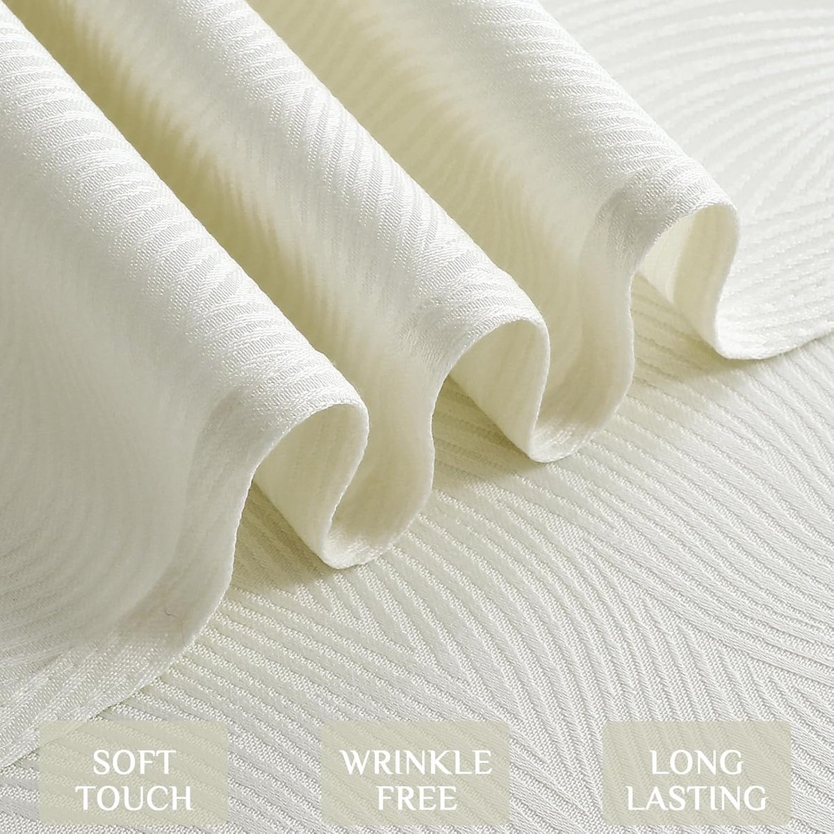 Ronde Tafelkleed Beige, 160 cm, Waterafstotend met Jacquard Golfpatroon