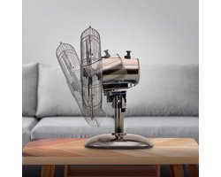 Tafelventilator 30cm - Staand Model met 3 Snelheden en Metal Look - 40W