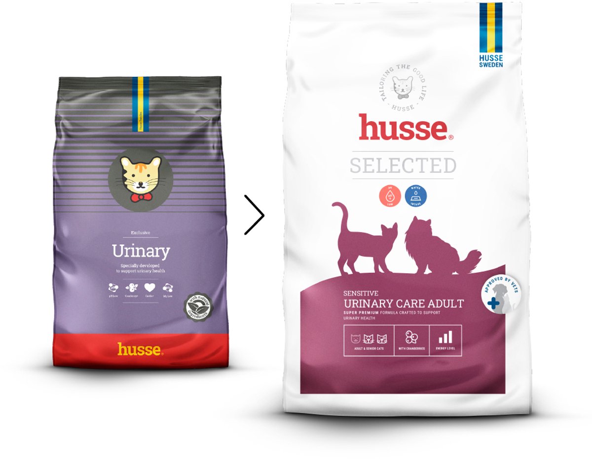 Husse Katt Urinary - Blaasgruis, Kattenvoer Droogvoer, Kattenbrokken Struvite - Kattenvoeding 100% Natuurlijk - 2 kg