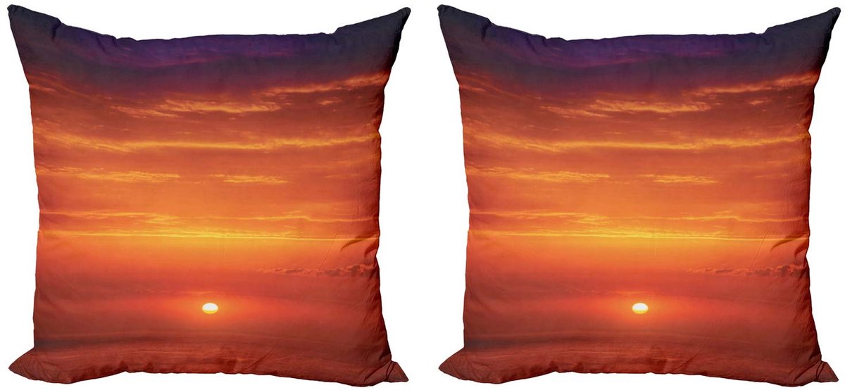 ABAKUHAUS Kussenhoes Ozean – 2x60x60 cm – Dubbelzijdig Digitaaldruk – Oranje