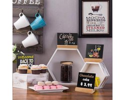 Candala - mini-krijtbord, mini-tafelbord, klein krijtbord met houder, mini-leisteen, krijt, voor dressoir, bruiloft, feest, restaurant, prijskaartje, bakkerij, 7,5 x 10 cm