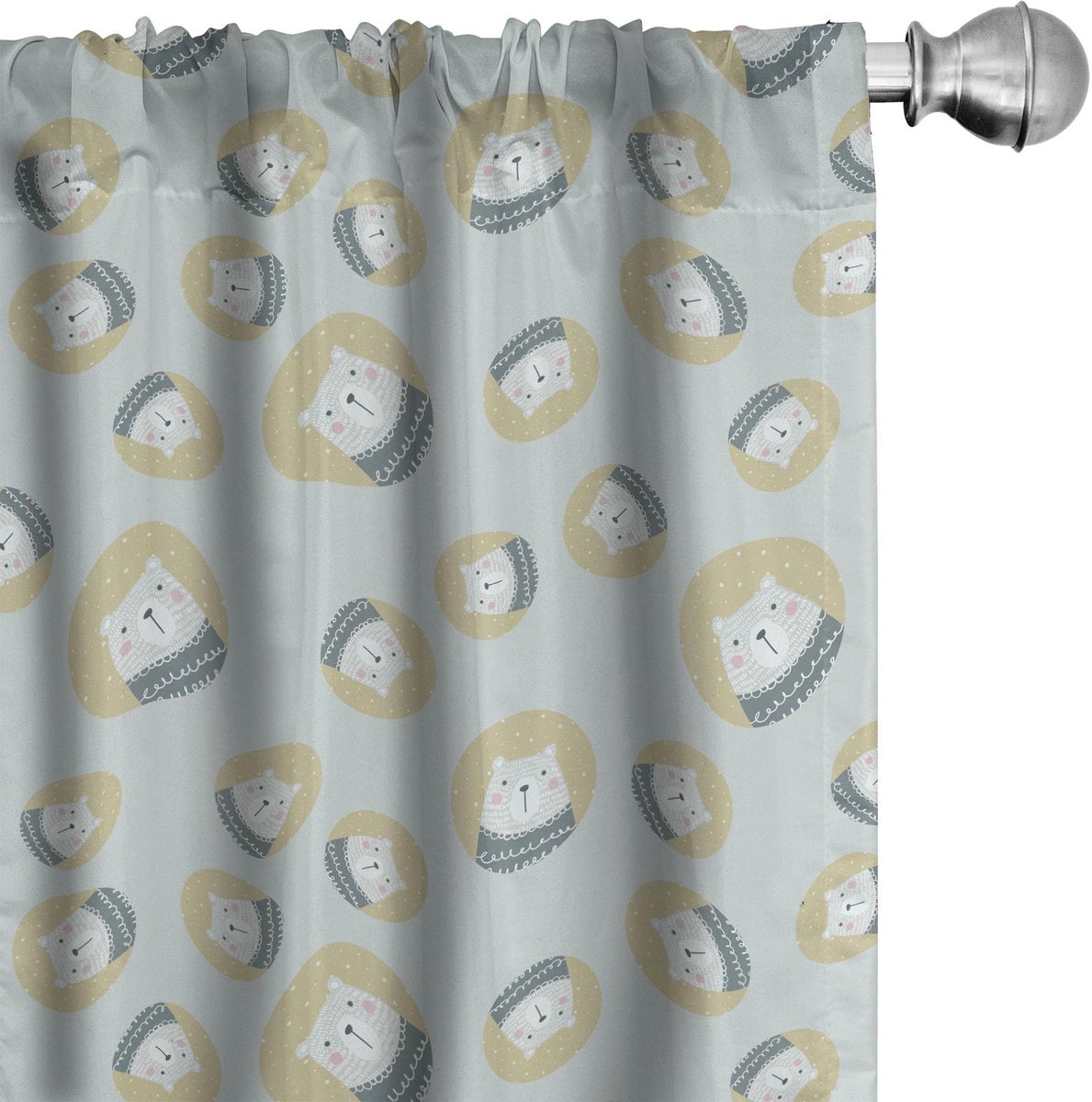 ABAKUHAUS Noord Voorhangen – 2x75x175 cm – Microfaser – Halfschaduw Charcoal Grey Sand Braun