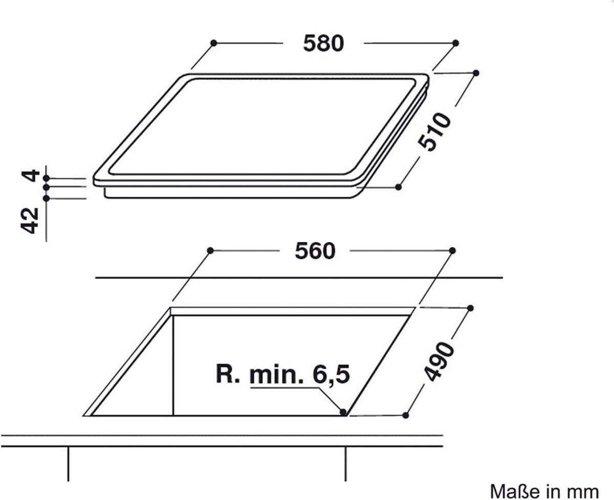 Inbouw Keramische Kookplaat 60 cm met Restwarmte-indicator