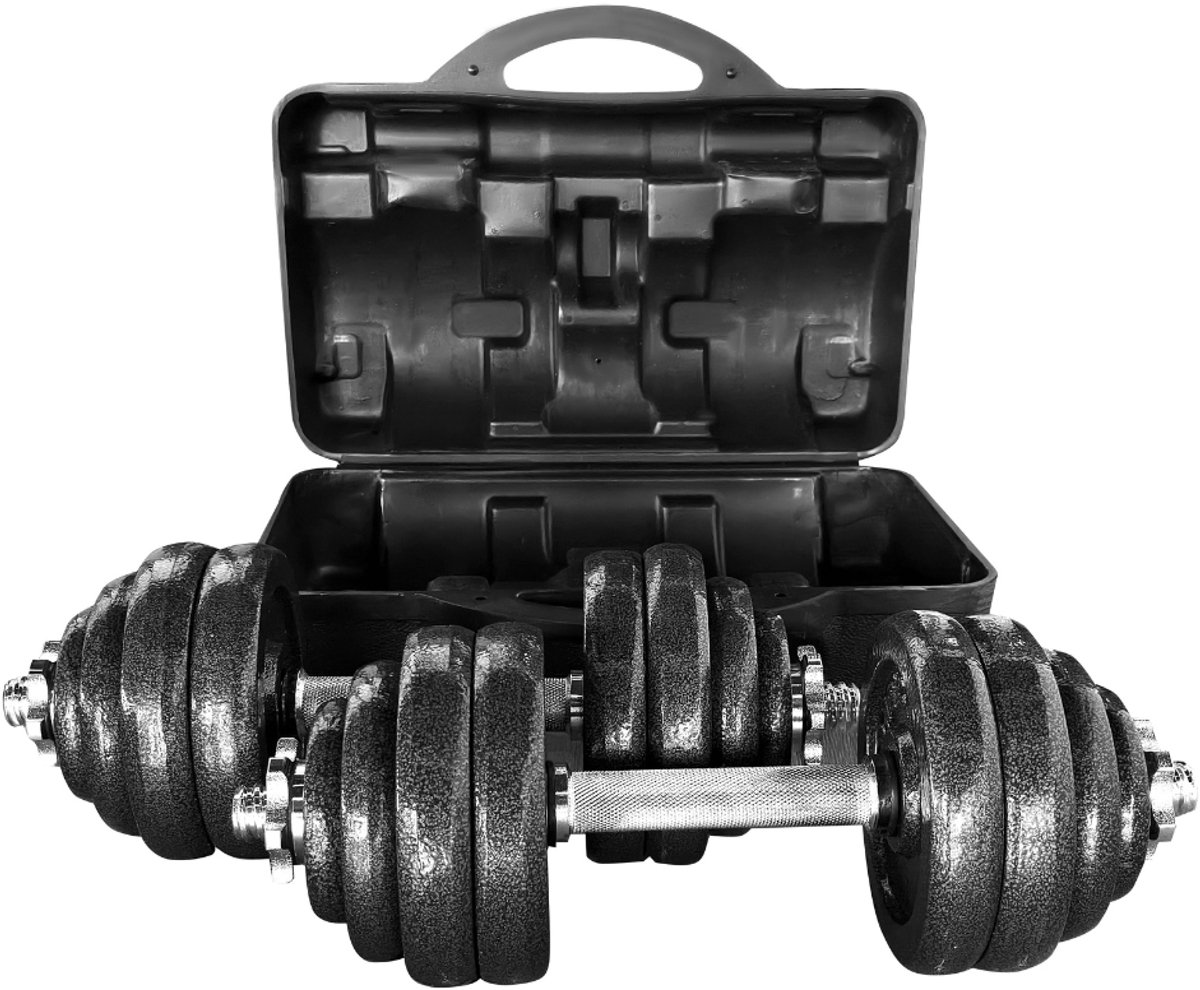 AJ-Sports Verstelbare Dumbell set 30kg - Halterset - Gewichten - 2 x 15kg - Gewichten set - Halter set - Fitness gewichten - Krachttraining - Fitness - Inclusief handige opberg box – foto 5