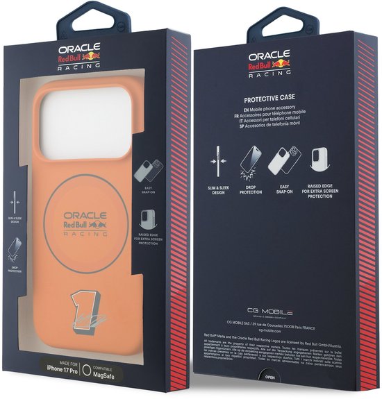 Red Bull Racing Silicone Red Ring Back Cover hoesje met MagSafe voor Apple iPhone 17 Pro - Oranje van Merkloos — afbeelding 5