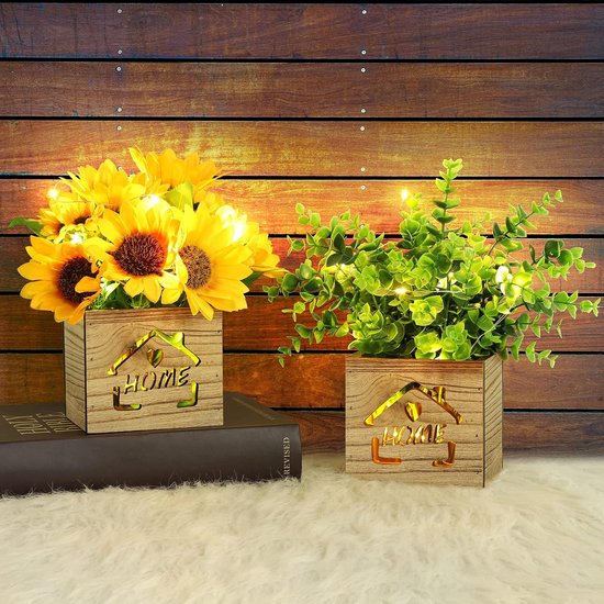 Bloempot, 20,3 cm, kunststof, met irrigatiesysteem, plantenpot, set van 2, modern, voor binnen