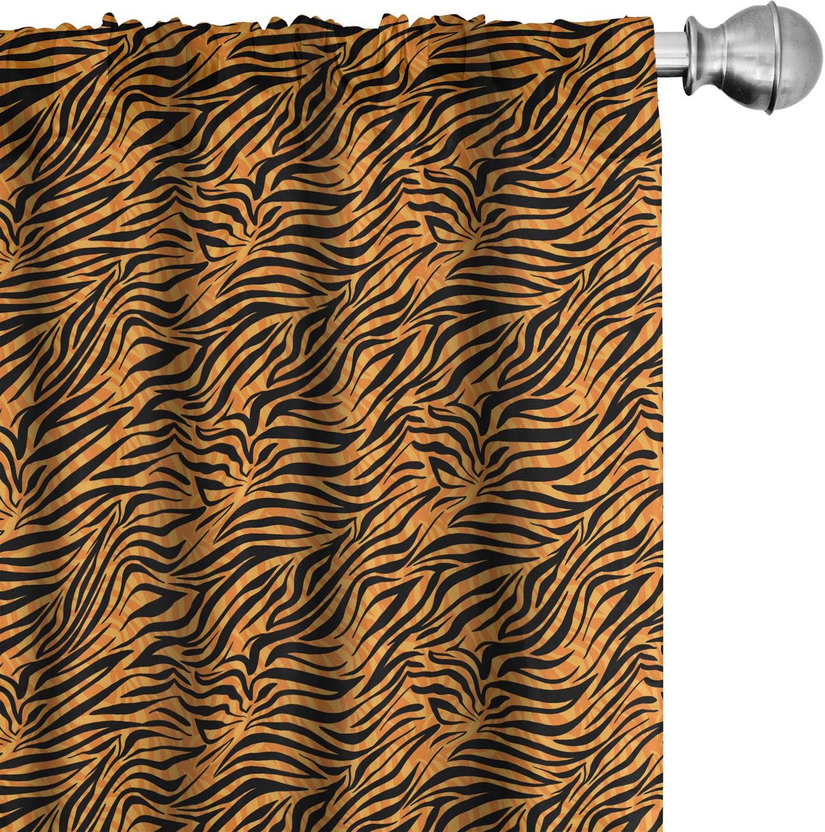 ABAKUHAUS Tribale Gordijnen – Tijgerhuid – 2x75x245 cm – Oranje