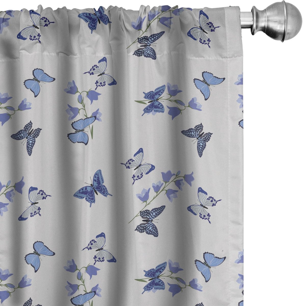 ABAKUHAUS Vlindergordijnen – 2x75x175 cm – microvezel – halfverduistering – parel multicolor Parel veelkleurig