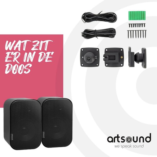 Artsound UNI20, Ensemble De 2 Enceintes Passives, Enceinte HiFi 2 Voies 10 40 Watts Support Mural Avec Articulation A Rotule Convient Pour Des Espaces Jusqua 20 M Tels Que Couloir Cuisine 88416167