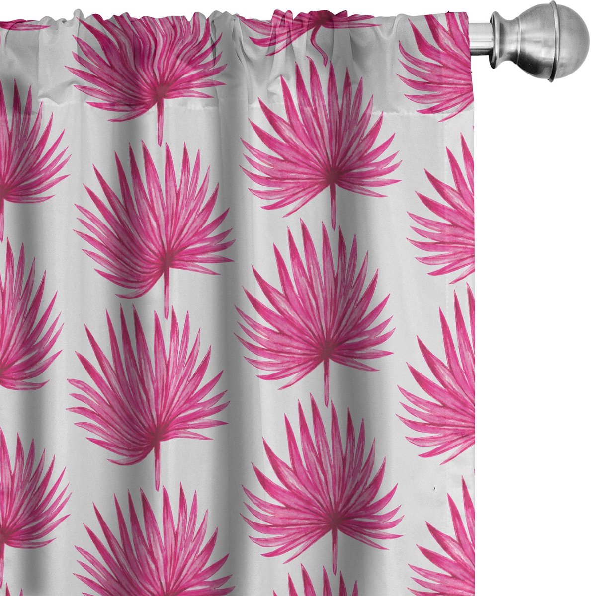 ABAKUHAUS Gordijnen – Blad geometrisch – 2x75x245 cm – microvezel Hot Pink Coconut