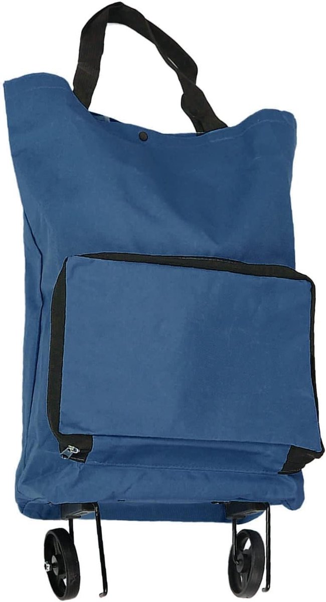 Opvouwbare boodschappentas met wielen voor picknicks - Donkerblauw - Grote capaciteit