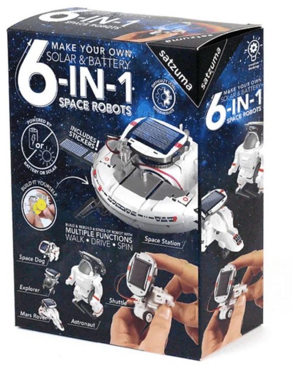 Satzuma - 6-in-1 Space Robots bouwpakket - STEM