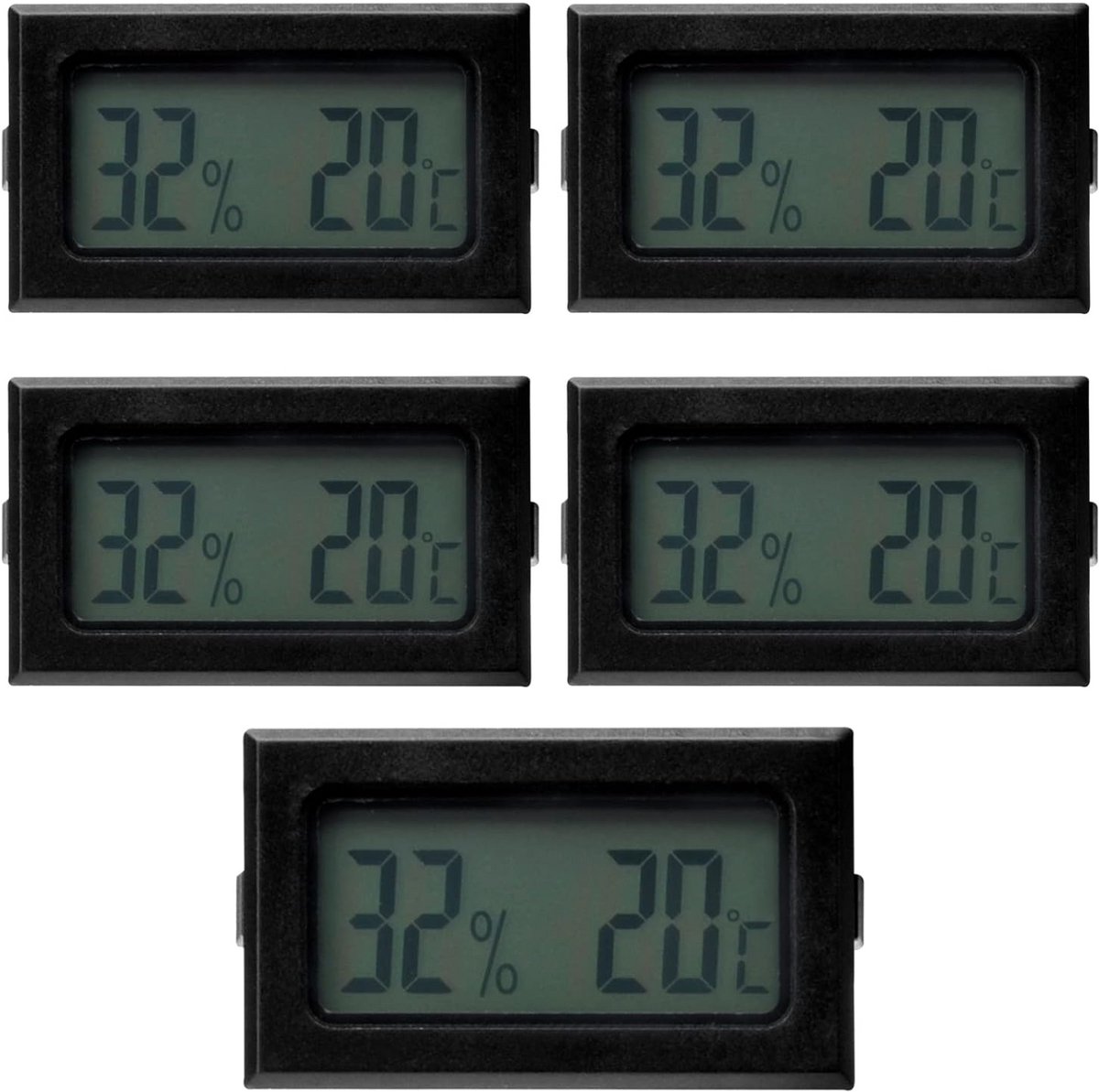 5x Digitale Mini Thermometer en Hygrometer voor Binnen en Broeikas