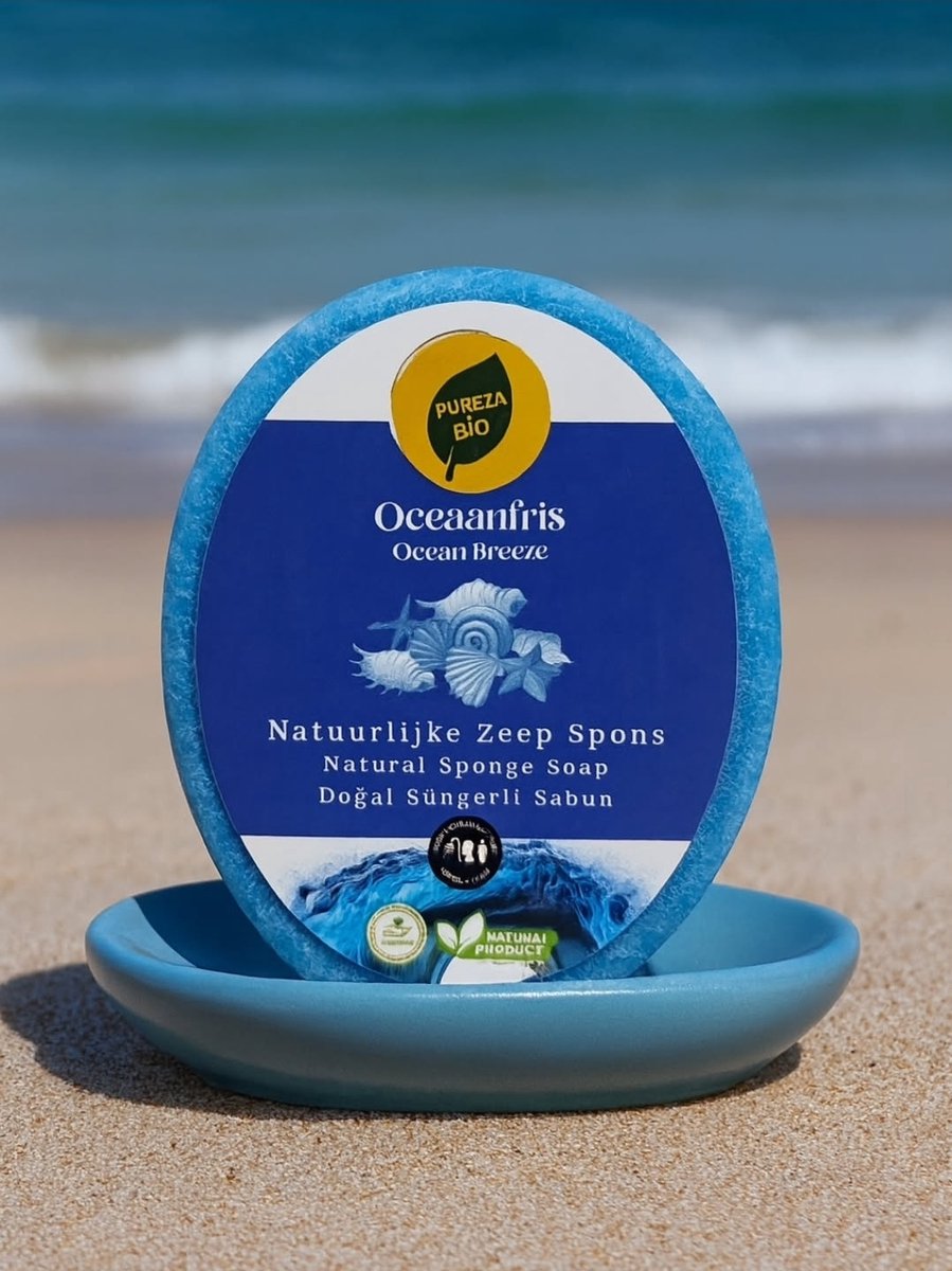 Oceaanfris / Zeep Spons / Sponge Soap / Biologisch en handgemaakt (Voor gezicht en lichaam)
