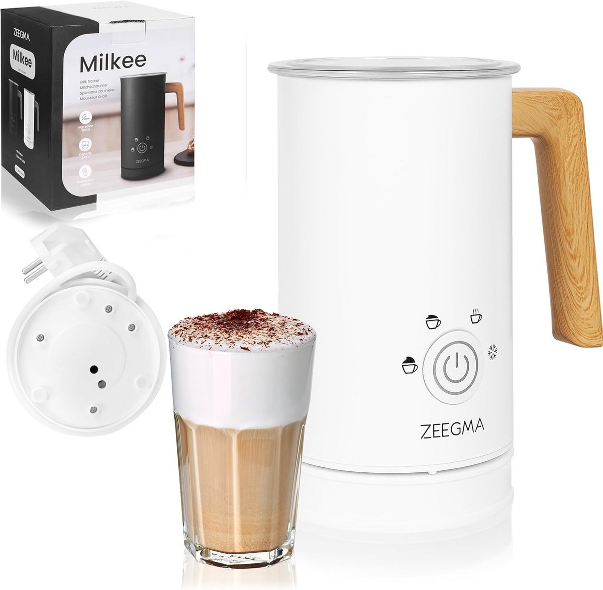 Elektrische Melkopschuimer met 4 Modi - Warm en Koud Opschuimen - 650ml Capaciteit