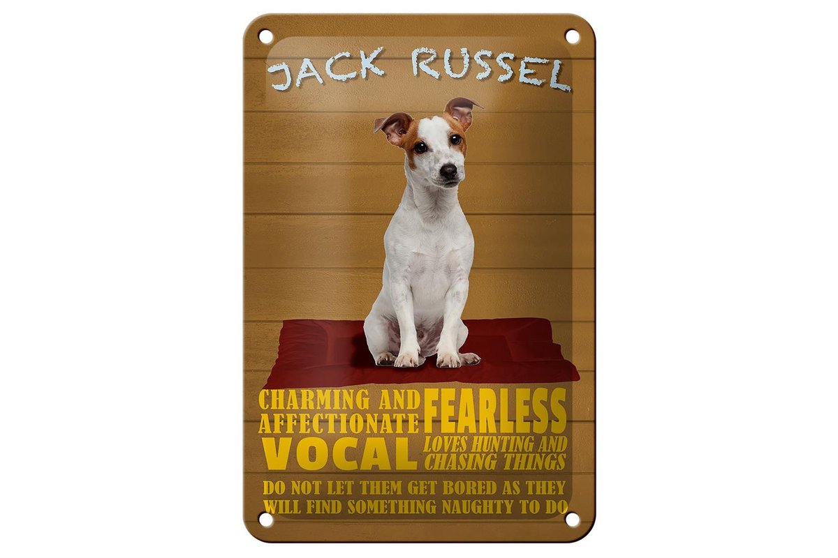 Blechschild Spruch 12x18cm Jack Russel Hund charming