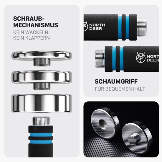 Northdeer Stalen dumbbells, ultra compact, instelbare halters, 2 stuks, 10 kg (5 kg/7 kg/8 kg/10 kg) met schuimrubberen greep, innovatieve stalen halter voor thuis (10 kg × 2
