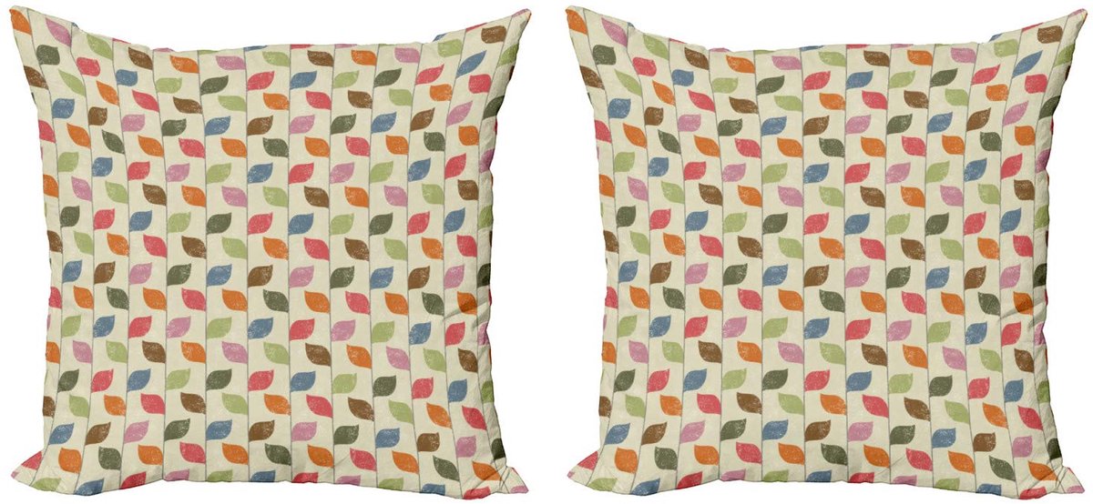 ABAKUHAUS Kussenhoesenset – 2x40x40 cm – Veelkleurig, Dubbeldruk Mehrfarbig