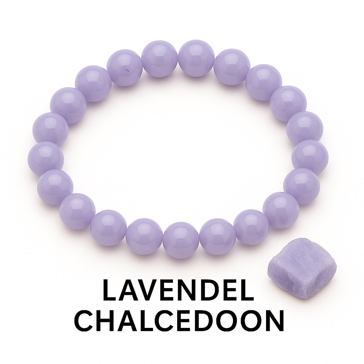 S4H - Edelsteen Armband – Lavendel Chalcedoon – Kralen 8 mm – Kalmerende Energie & Innerlijke Rust – Spirituele Armband voor Harmonie en Balans