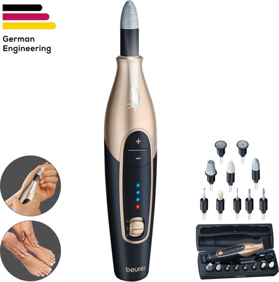 Beurer MP 84 Elektrische nagelvijl - Premium met 10 Opzetstukken - Nagelfrees voor 2 uur Draadloos gebruik - Complete kit voor mooie Handen & Voeten - Inc. Opbergetui met oplaadfunctie