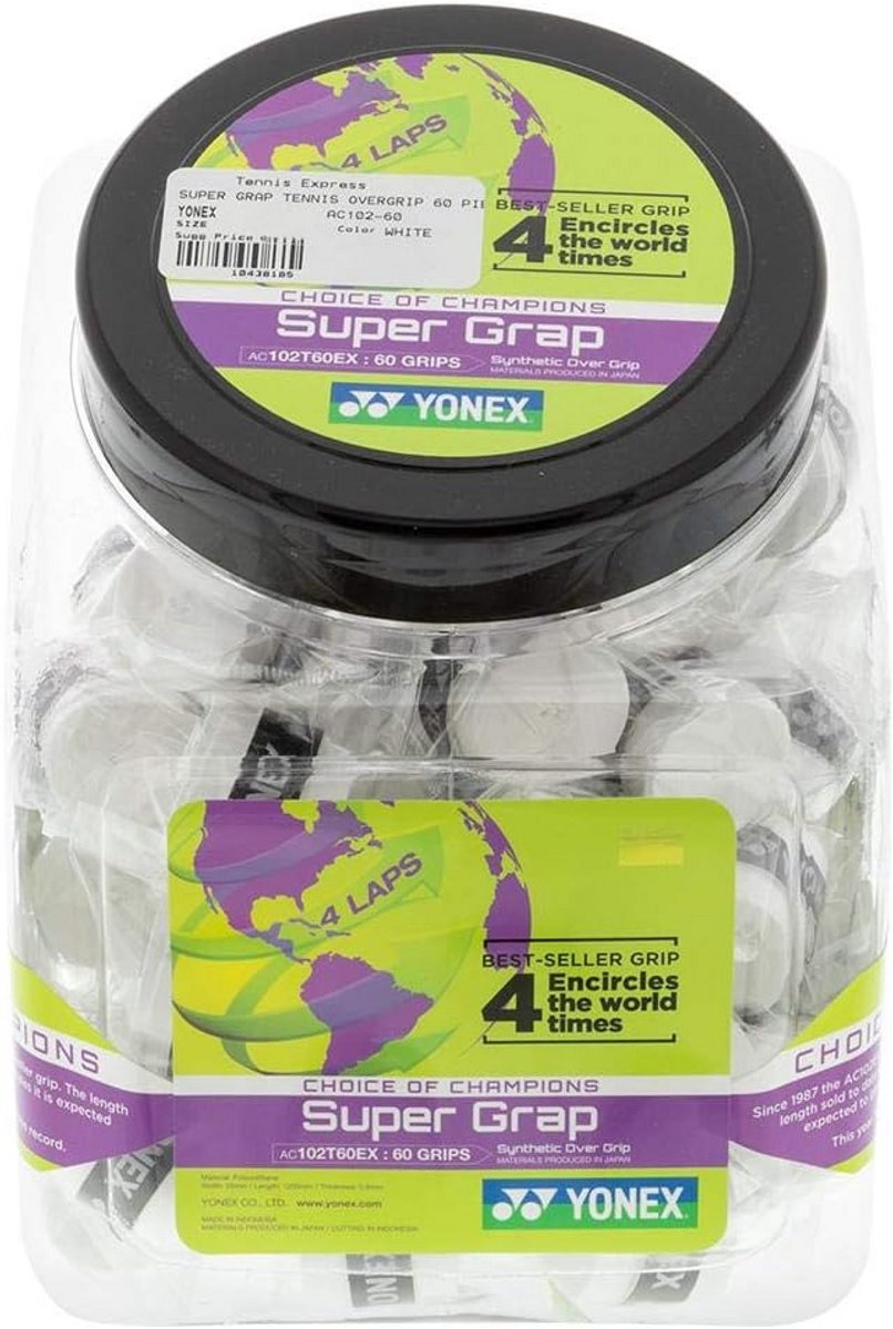 Tennis Overgrip Wit Set van 60 Stuks - Optimale Grip en Comfort