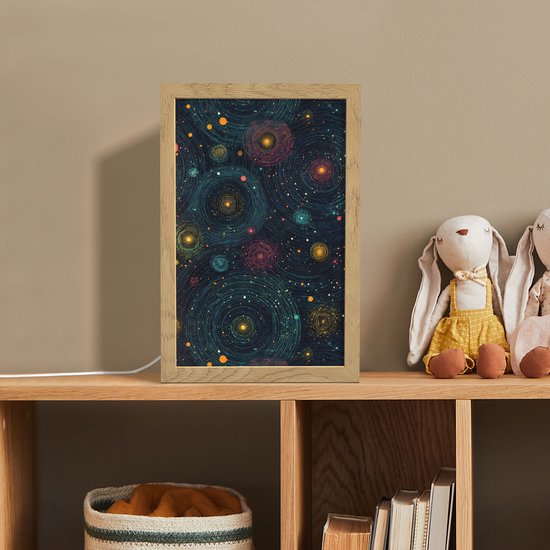 Nachtlampje 20x30 cm - Kinder lamp - Sterren - Kleurrijk - Lichtgevende kernen - Tafellamp kinderkamer - Slaapkamer lamp - Bedlamp kinderen - Kinderlampje stopcontact - Wandlamp babykamer - Nachtlampjes van Merkloos — afbeelding 3