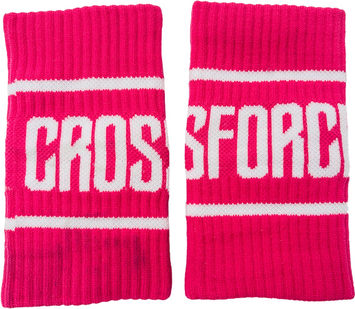 CrossForce 2 Stuks Zweetbanden voor Pols – Polsband – Zweet Wrist Wraps – Unisex Volwassenen - ROZE & Wit - Sport - Fitness - CrossFit