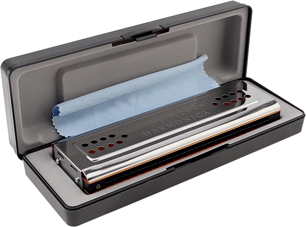 24-Gats Blues Mondharmonica in C en G Toonaarden - Dubbelzijdig