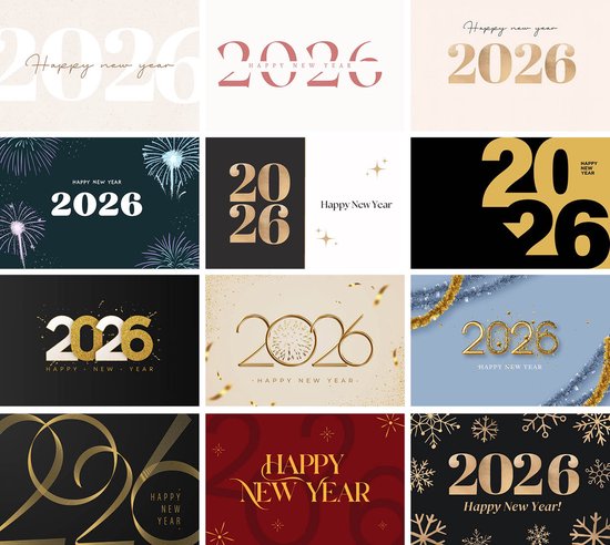 Huurdies - Nieuwjaarskaarten 2026 - 10x15cm - 24 kaarten