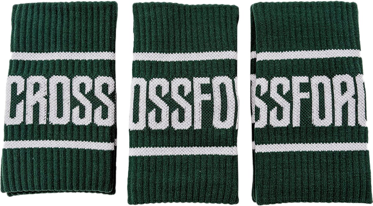 CrossForce COMBIPACK 3x2 Stuks Zweetbanden voor Pols – Polsband – Zweet Wrist Wraps – Unisex Volwassenen - Groen & Wit - Sport - Fitness - CrossFit