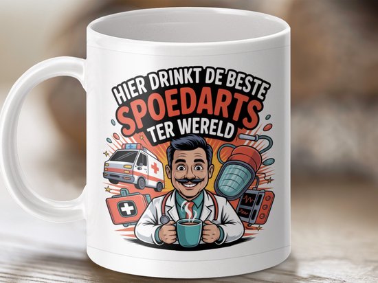 Mok - Beste Spoedarts ter Wereld, Grappige Arts Mok, Nood Arts Cadeau, Doctor Mok, Beker voor Artsen, Dokter Gift Idee, Unieke Beker