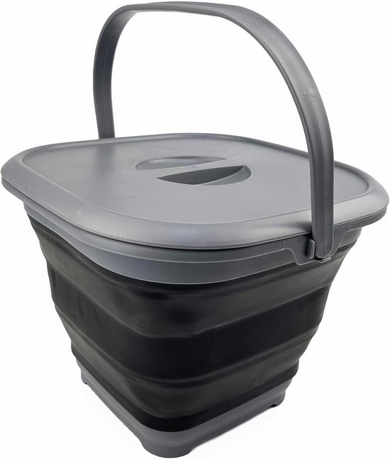 Flintronic Opvouwbare Afwaskom – 5 Liter – PP+TPR – 30.5 Cm Diameter – Vouwhoogte 4.5 Cm – Voor Kamperen, Reizen, Keuken & Outdoor – Grijs