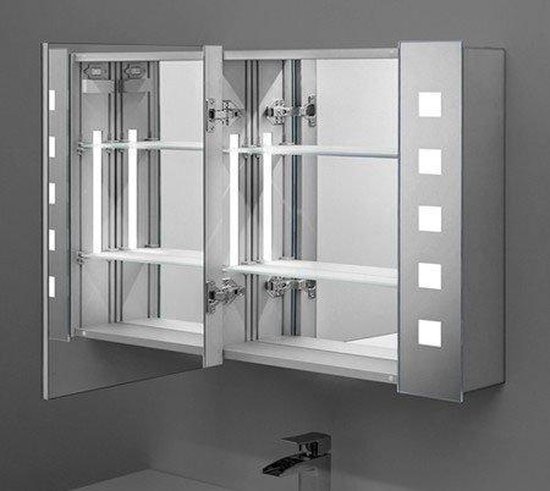 Reactor roterend Collega Aluminium badkamer spiegelkast met LED verlichting, verwarming, sensor  en... | bol.com