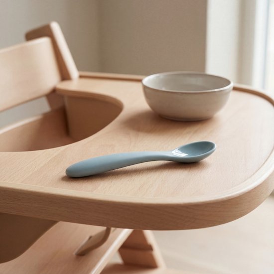 Funnies Kinder Couverts Cuillères 6 Pièces - Couverts Bébé en Silicone - Caramel & Stone Green - Ensemble de Couverts Bébé à Bec Doux - Sans BPA Sûr - Idéal pour Manger & Bouchées - 6 Pièces Cuillère First Feeding - Cuillères pour Enfants