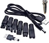 Oplader voor scheerapparaat en baardtrimmer heren - met 7 adapters -USB-oplaadkabel voor scheerapparaat - USB naar DC-kabel - Elektrische scheerapparaat opladen - Handige opladerset - geschikt voor scheerapparaten en tondeuses