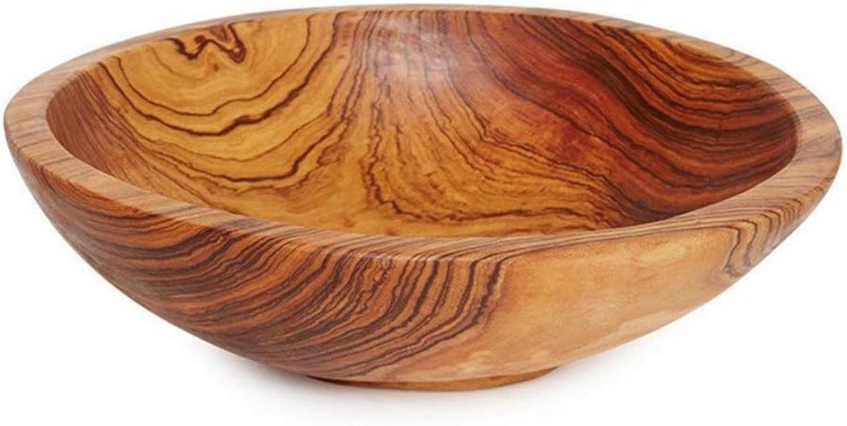 Olijfhouten Slakom 18 cm - Handgemaakt voor Salades en Fruit