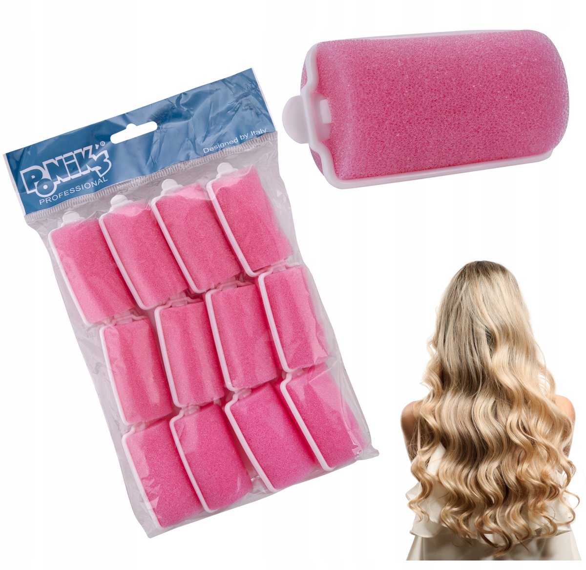 Poniks Haarrollers Papillote Sponzen - Voor Krullen - 32mm 12 plooien