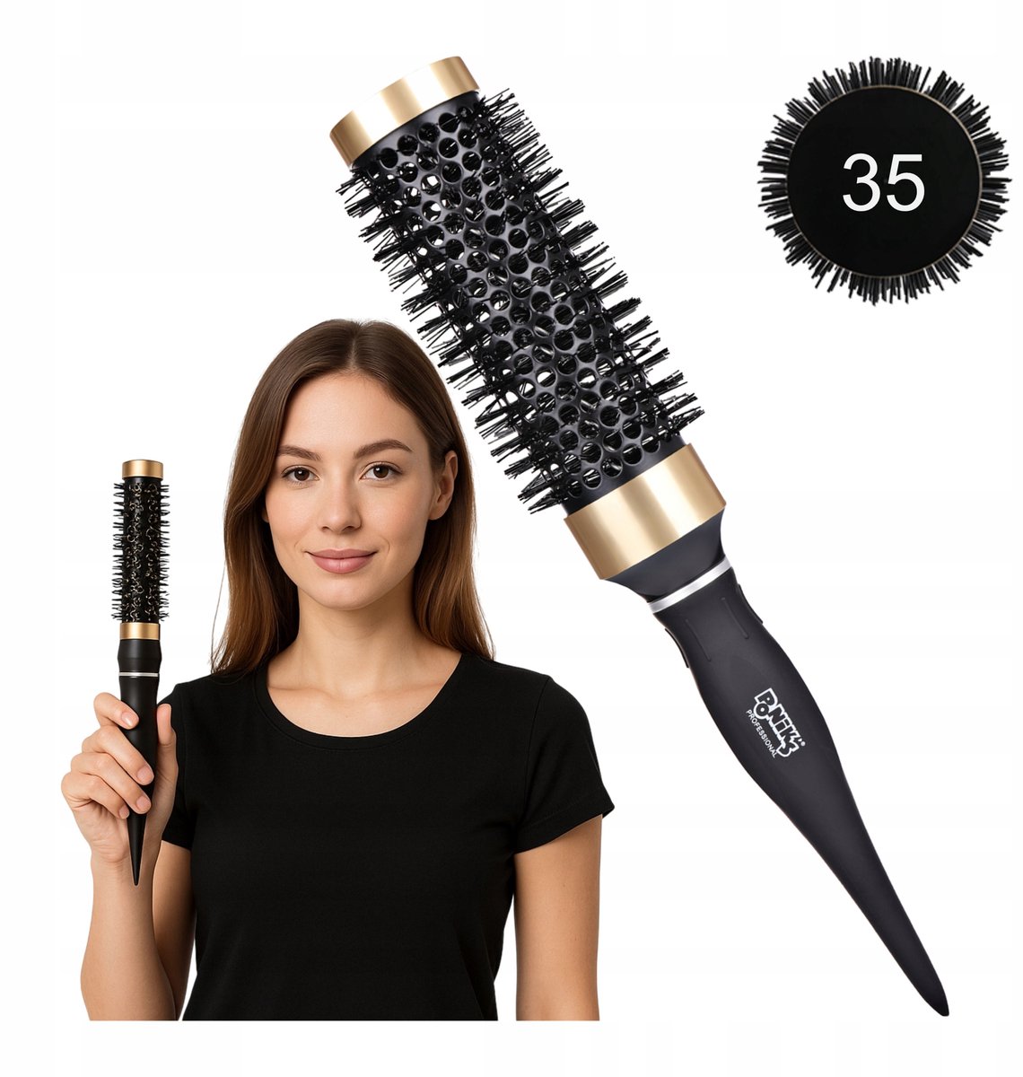 Poniks Ronde Borstel voor Haarstyling - Keramisch - 35mm