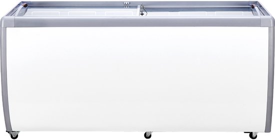 Commerciële Ijsvitrine, 370 Liter Vriezer met Glazen Bovenblad, Mobiele Restaurantvriezer, Gelato-Duikkast met 8 Grote Containers, 2 Glazen Schuifdeuren En Vergrendelbare Zwenkwielen