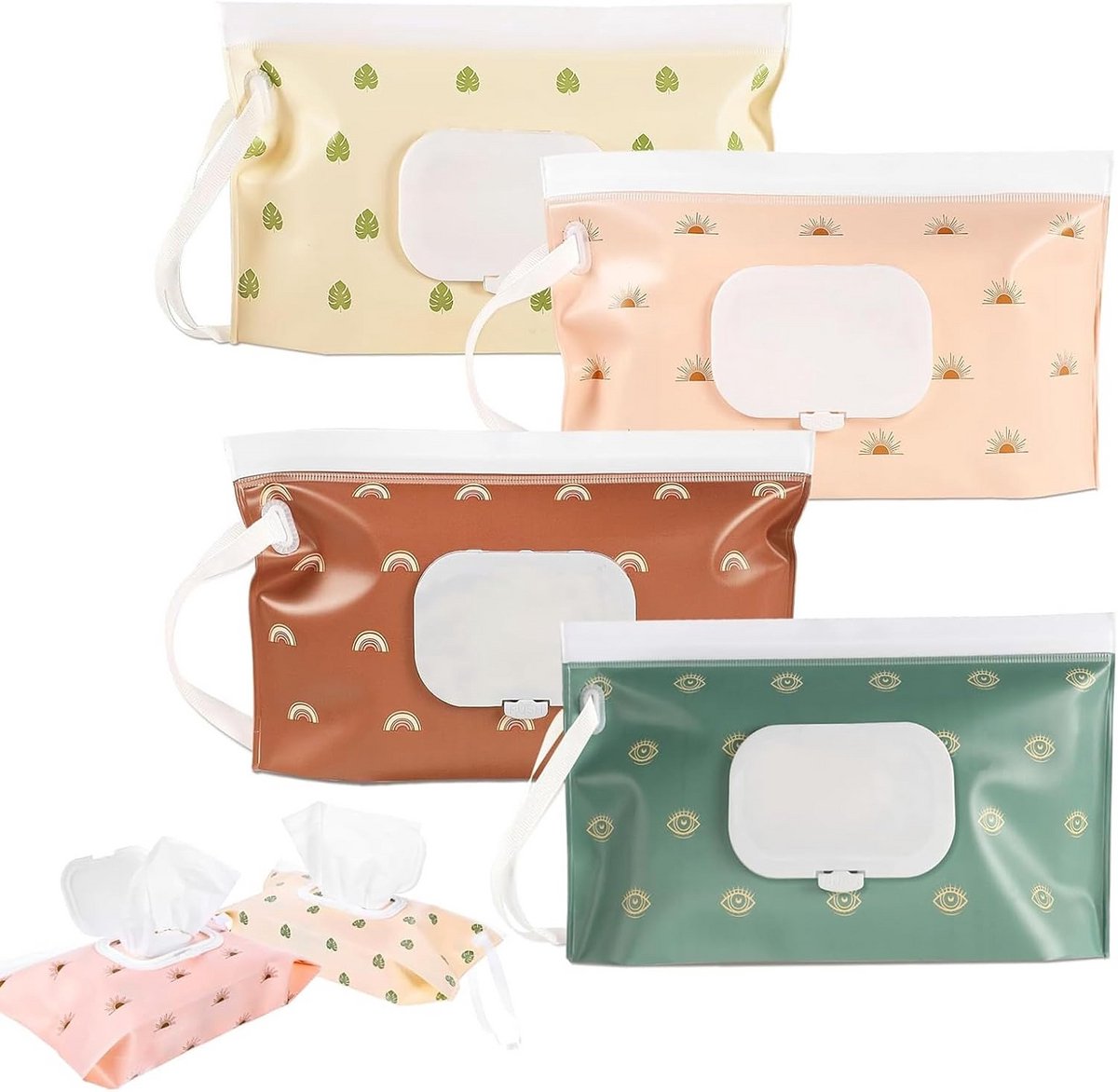 Herbruikbare Doekjes Dispenser - Navulbare Doekjes Houder - Baby Verzorging - Met Eén Hand te Bedienen - 4 Stuks