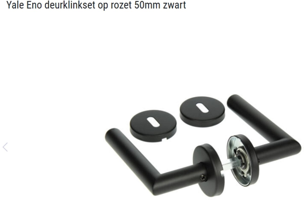 Yale Eno deurklinkset op rozet 50mm zwart
