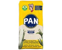 Witte Fijne Maïsmeel, Voorgekookt, Colombia & Venezuela, 1 kg per Zak – Harina de Maíz Blanco Precocida, Pack van 2 Economy Zakken 2 x 1 kg met Kajal Sticker